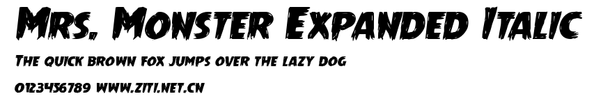 Mrs. Monster Expanded Italic.ttf字體轉換器圖片
