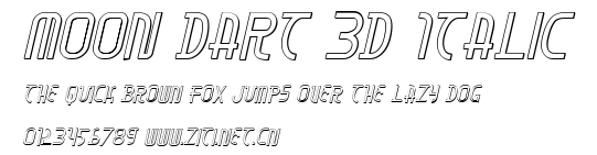 Moon Dart 3D Italic.ttf字體轉換器圖片