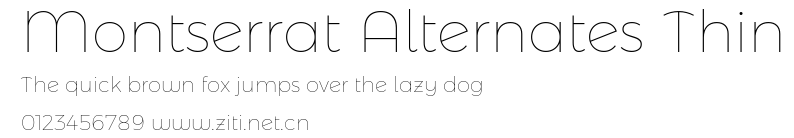 Montserrat Alternates Thin.ttf字體轉換器圖片