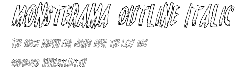 Monsterama Outline Italic.ttf字體轉換器圖片