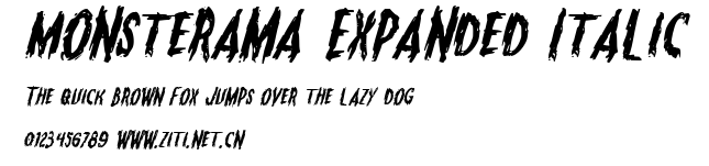 Monsterama Expanded Italic.ttf字體轉換器圖片