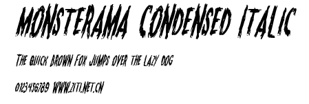 Monsterama Condensed Italic.ttf字體轉換器圖片