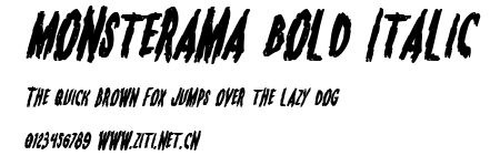 Monsterama Bold Italic.ttf字體轉換器圖片