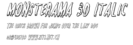 Monsterama 3D Italic.ttf字體轉換器圖片
