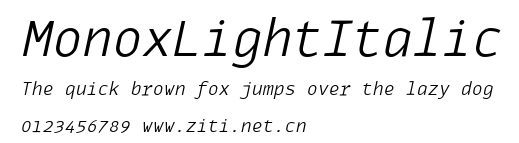 MonoxLightItalic.ttf字體轉換器圖片