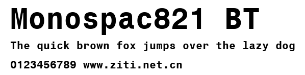 Monospac821 BT.ttf字體轉換器圖片