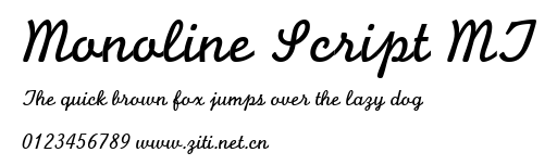 Monoline Script MT.ttf字體轉換器圖片