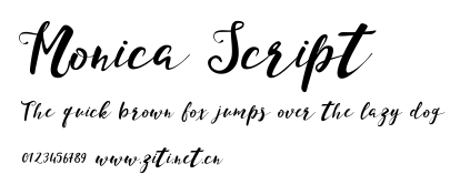 Monica Script.ttf字體轉換器圖片