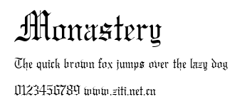 Monastery.ttf字體轉換器圖片