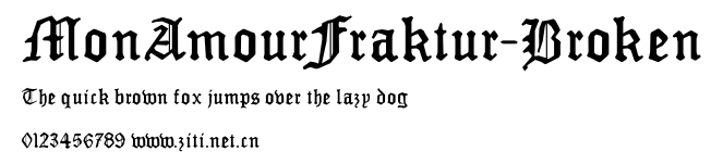 MonAmourFraktur-Broken.ttf字體轉換器圖片