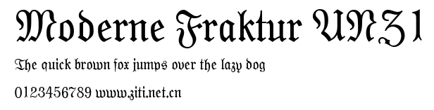 Moderne Fraktur UNZ1.ttf字體轉換器圖片