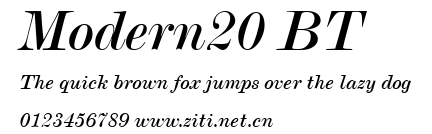 Modern20 BT.ttf字體轉換器圖片