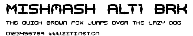 Mishmash ALT1 BRK.ttf字體轉換器圖片