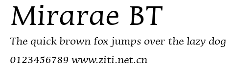 Mirarae BT.ttf字體轉換器圖片