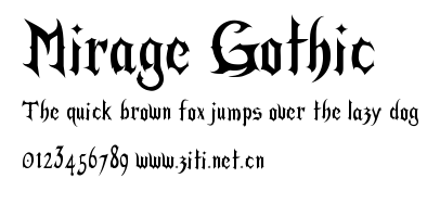 Mirage Gothic.ttf字體轉換器圖片