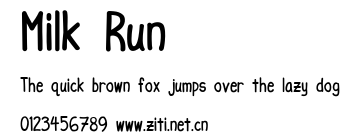 Milk Run.ttf字體轉換器圖片