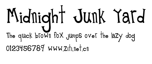 Midnight Junk Yard.ttf字體轉換器圖片