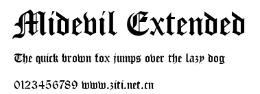 Midevil Extended.ttf字體轉換器圖片