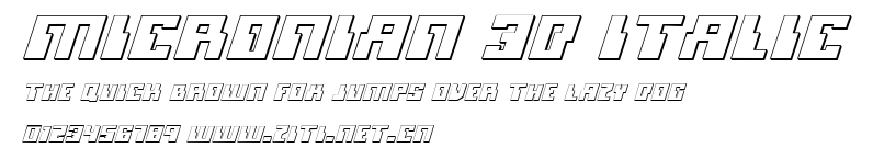 Micronian 3D Italic.ttf字體轉換器圖片