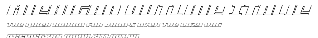Michigan Outline Italic.ttf字體轉換器圖片