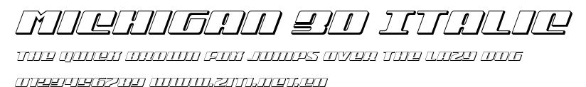 Michigan 3D Italic.ttf字體轉換器圖片