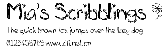 Mia's Scribblings ~.ttf字體轉換器圖片