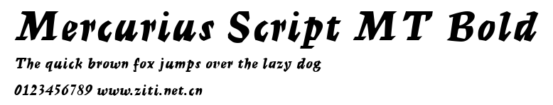 Mercurius Script MT Bold.ttf字體轉換器圖片