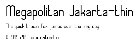 Megapolitan Jakarta-thin.ttf字體轉換器圖片