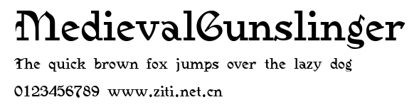 MedievalGunslinger.ttf字體轉換器圖片