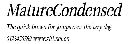 MatureCondensed.ttf字體轉換器圖片