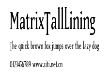 MatrixTallLining.ttf字體轉換器圖片
