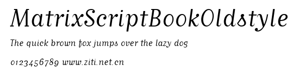 MatrixScriptBookOldstyle.ttf字體轉換器圖片