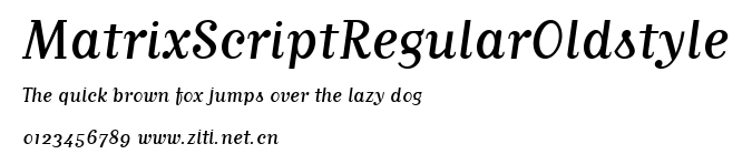 MatrixScriptRegularOldstyle.ttf字體轉換器圖片