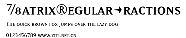 MatrixRegularFractions.ttf字體轉換器圖片