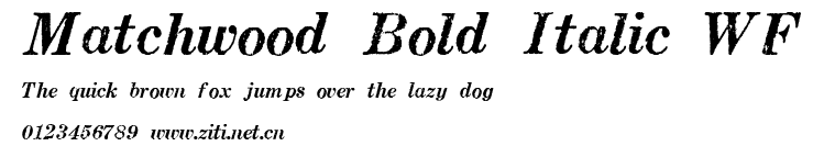 Matchwood Bold Italic WF.ttf字體轉換器圖片