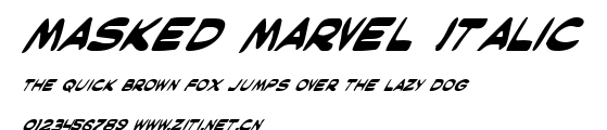 Masked Marvel Italic.ttf字體轉換器圖片