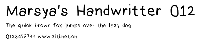Marsya's Handwritter 012.ttf字體轉換器圖片