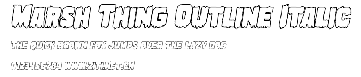 Marsh Thing Outline Italic.ttf字體轉換器圖片