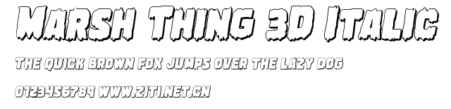 Marsh Thing 3D Italic.ttf字體轉換器圖片
