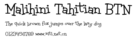 Malihini Tahitian BTN.ttf字體轉換器圖片