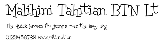 Malihini Tahitian BTN Lt.ttf字體轉換器圖片