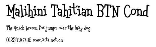 Malihini Tahitian BTN Cond.ttf字體轉換器圖片