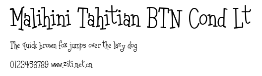 Malihini Tahitian BTN Cond Lt.ttf字體轉換器圖片