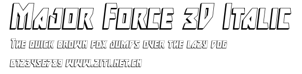Major Force 3D Italic.ttf字體轉換器圖片