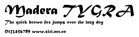 Madera TYGRA.ttf字體轉換器圖片