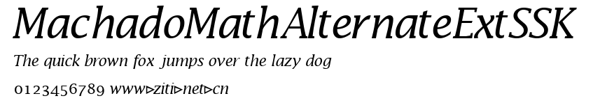 MachadoMathAlternateExtSSK.ttf字體轉換器圖片