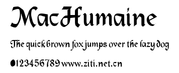 MacHumaine.ttf字體轉換器圖片