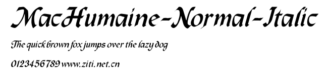 MacHumaine-Normal-Italic.ttf字體轉換器圖片