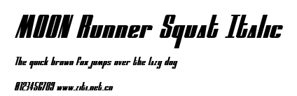 MOON Runner Squat Italic.ttf字體轉換器圖片