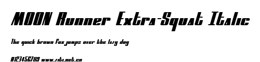 MOON Runner Extra-Squat Italic.ttf字體轉換器圖片